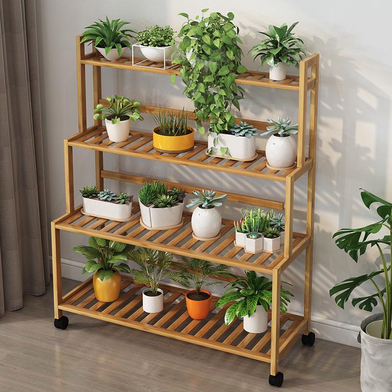 Bamboo Multi-Tier Indoor Plant Stand for Succulents and Flowers