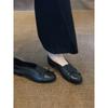 Round head bow ballet single shoes shallow mouth one pedal grandma shoes flat Mary Jane shoes