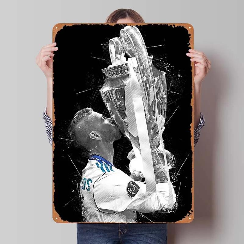 Sergio Ramos Metal Sign Sports Poster Room Decoration Man Cave Vintage Tinplate Sign Plaque for Wall Art Decoration Retro Home