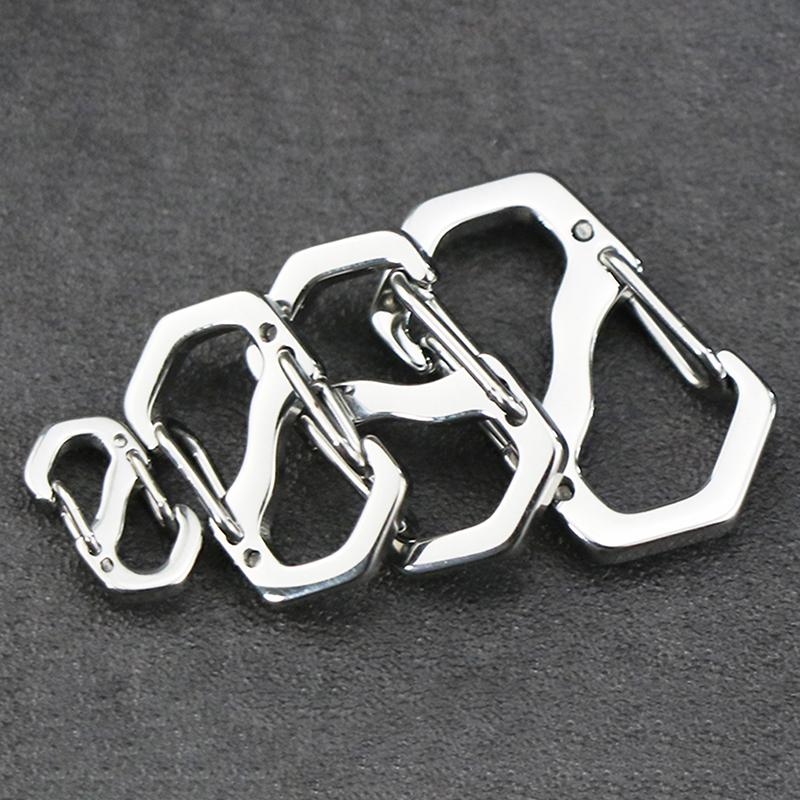 Backpack Buckle Stainless Steel S Type Carabiner With Lock Mini Outdoor Backpacks Luggage Hook Anti-Theft Key-Lock Tool