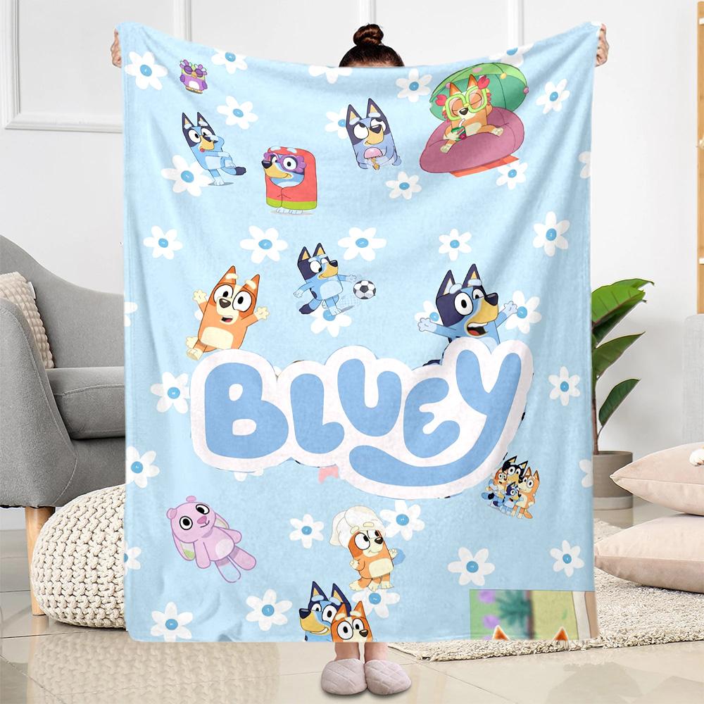 Bluey Family Adventure Blanket Durable Comfort Great for Picnics Livingroom Office Four Seasons Universal Modern
