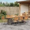 Garden Dining Set 9 pcs Grey and Brown Poly Rattan