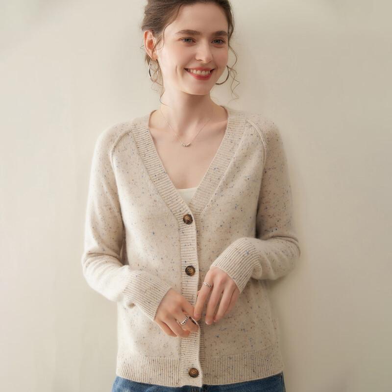 Vanzhen Women's Thick Cashmere V-Neck Cardigan