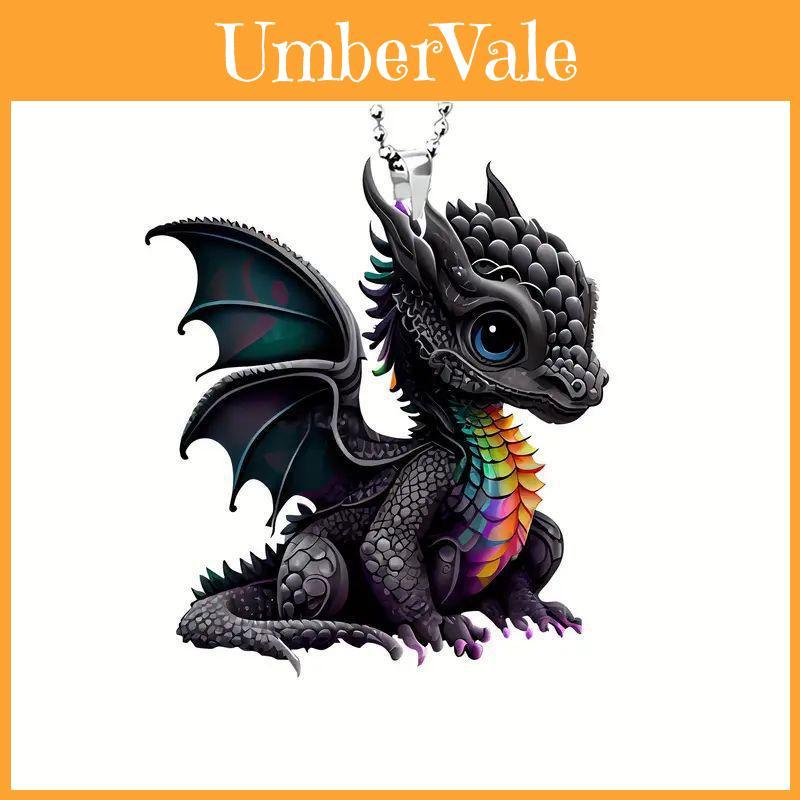 Colorful Magic Black Dragon Acrylic Pendant Cartoon Style Car Interior Decoration