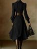 Autumn 2025 Elegant White Waist-Cinched French Formal Dress