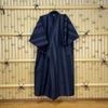 Exclusive Original Mizuyagi Black 120cm Length [momoten] [Amazon Brand] (Kimono, Workwear, Samue, Haori, Bathrobe, Apron) - Stripe,