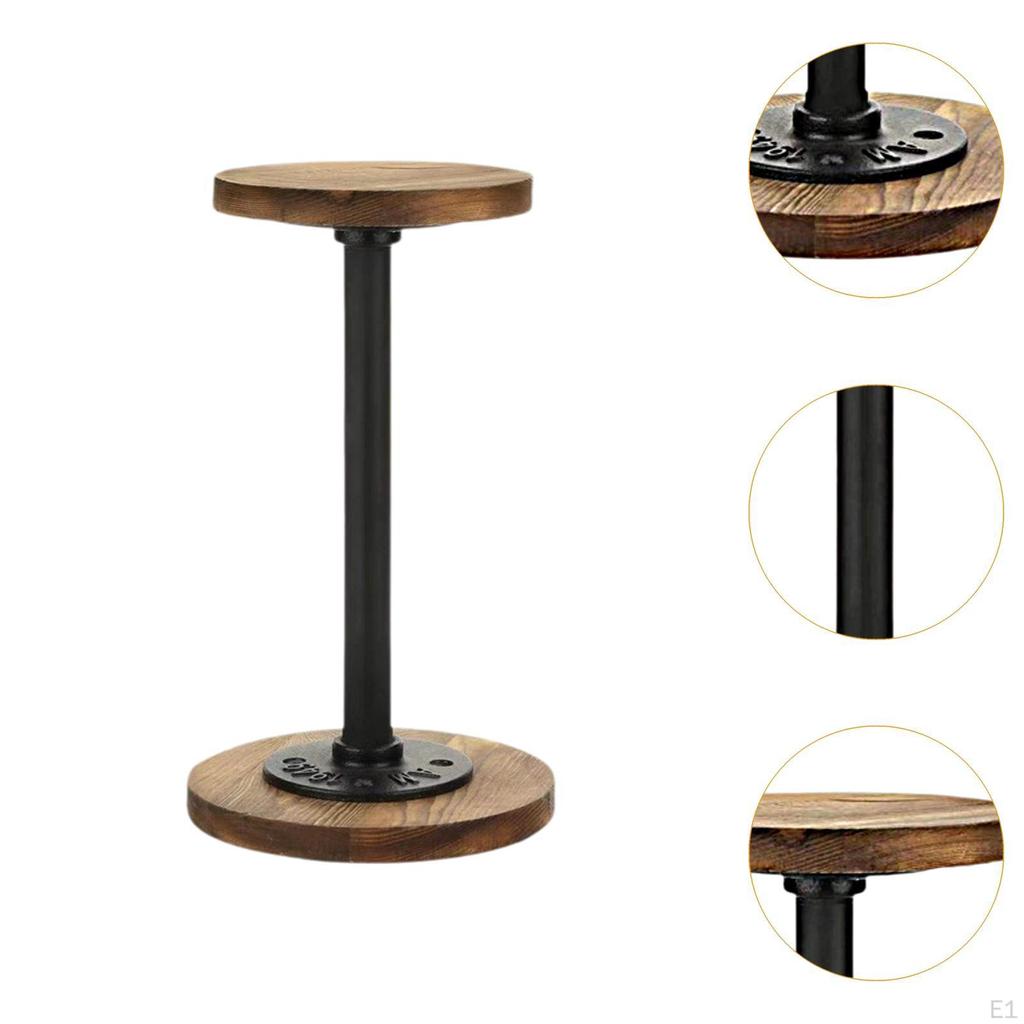 Hat Display Holder with Metal Pipe Cap Organizer Rustic Burnt Wood