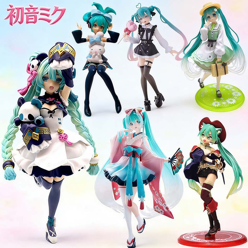Anime Hatsune Miku 19CM Little Devil Raccoon Action Figure Model Toys Cute Action Model PVC Collection Desktop Accessories Gift