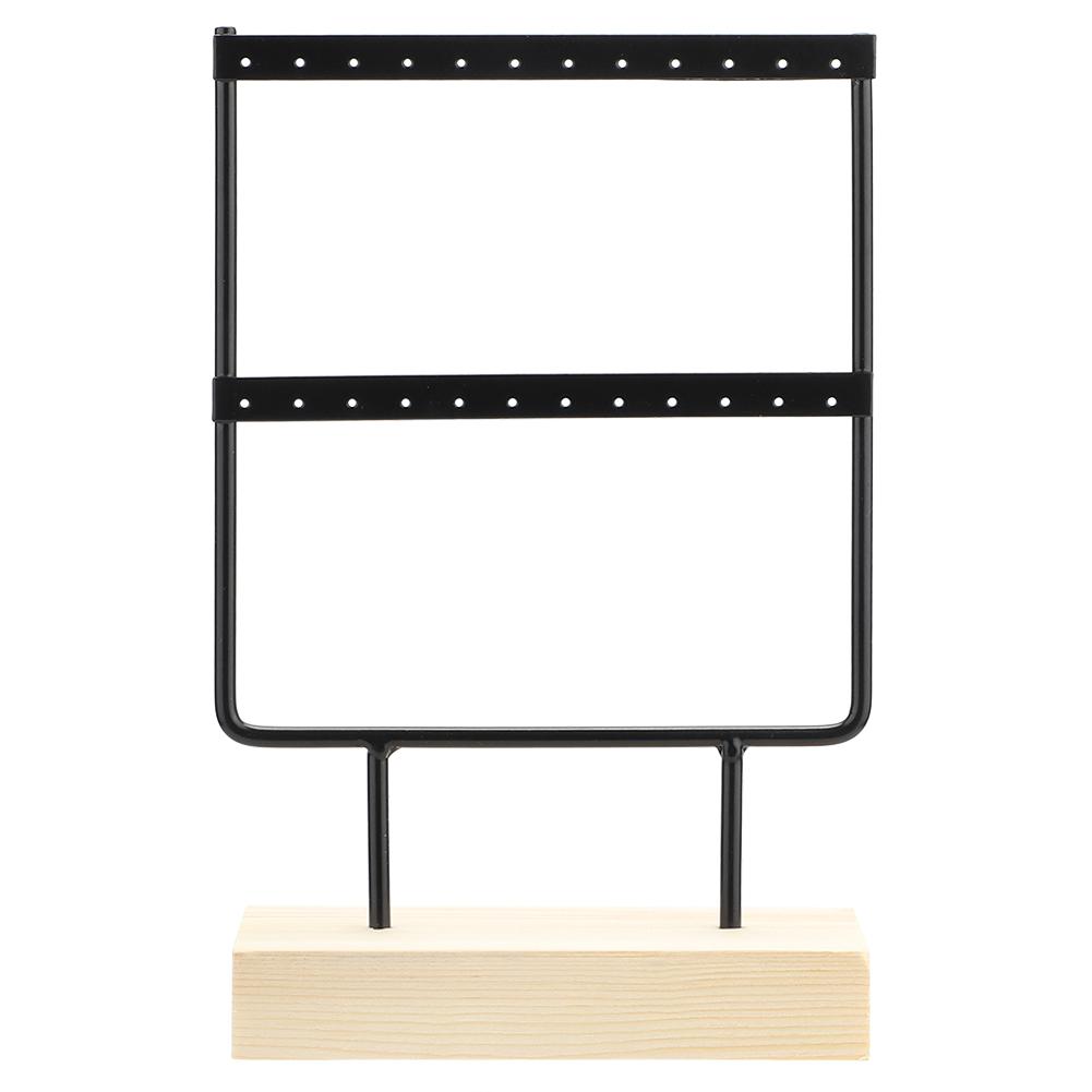 

Элегантная металлическая стойка для хранения ювелирных изделий с 24 отверстиями, подставка-органайзер для серег и ожерелий для дома, белая чёрный