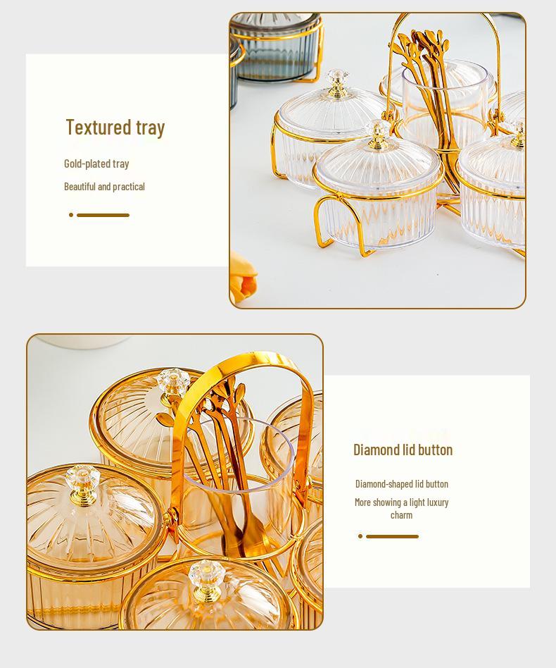 Transparent Dustproof Snack Tray with Lid for Living Room Coffee Table