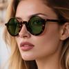  New Retro Small Round Punk Women Sunglasses Fashion Green Shades UV400 Trending Men Leopard Sun Glasses