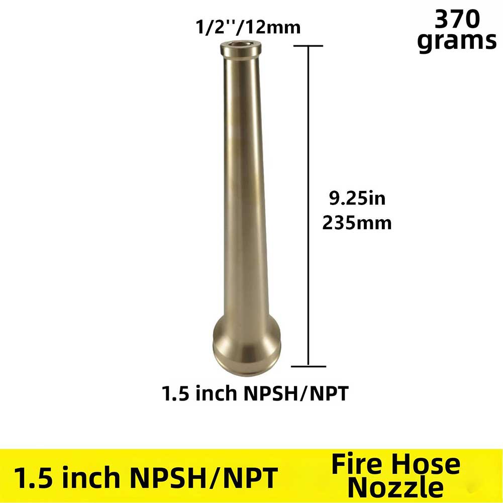 Industrial Brass Hose Nozzle 1-1/2 Inch NST For Fire Fighting Equipment Sprinkler Head Water Flow Control Garden Watering Fittin