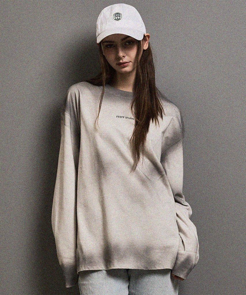 FFEFF STUDIO Vintage Washed Named Long Sleeve T-Shirt (Ivory)