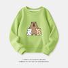 Cartoon Capybara Round Neck Sweatshirt for Boys and Girls - Spring/Autumn Long-Sleeve Shirt