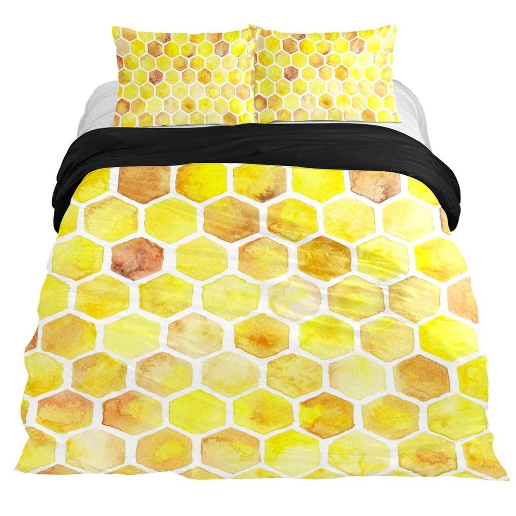 Cyan Red Geometric Patterns Printed Duvet Cover Bedding Stereoscopic Dense Hole Queen Size Duvet Cover Bedroom Decoration Women