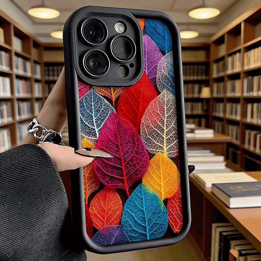 Colorful Skeleton Leaf Pixel Art Luxury Anti-Slip Phone Case For Xiaomi Redmi Note 15 14 13 12 11 10 9 Pro Full Protective Cover