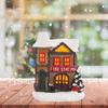 House Decoration LED Lights Christmas Town Scene Desktop Ornaments Figurines Buildings Battery