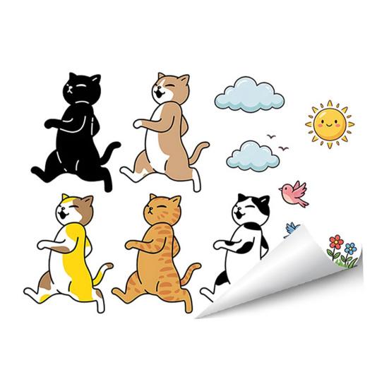 Autocollants pour Voiture Animaux de Dessin Animé Chiens/Chats Marrants qui Marchent Autocollants pour Pare-chocs de Voiture Ordinateur Portable Fenêtre Arrière de Voiture Décoration Murale