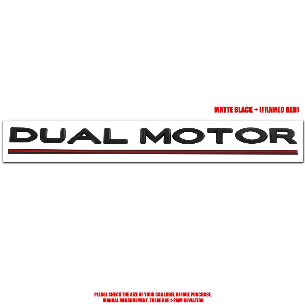 

3D ABS DUAL MOTOR Letters Logo Car Decals Sticker Auto Rear Trunk Decoration Accessories for Tesla Coil WYE Cybertruck Juguete DUAL MOTOR