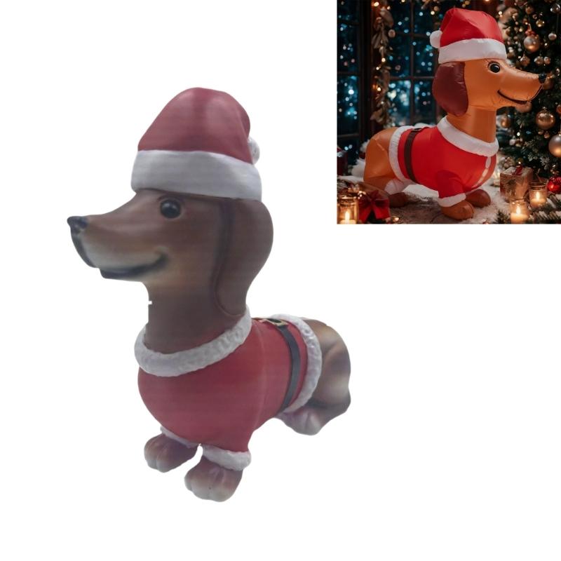 8Inch Christmas Dog Figurine Durable Resin Decoration For Mantels Display Holiday Gift Dog Lover