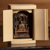 Zeku Kobo Daishi Kukai Buddha Statue with Zushi Antique Koyasan Kongo Prayer Sect Fudo Myoo Dainichi Nyorai Zodiac Amulet Principal Image (gold