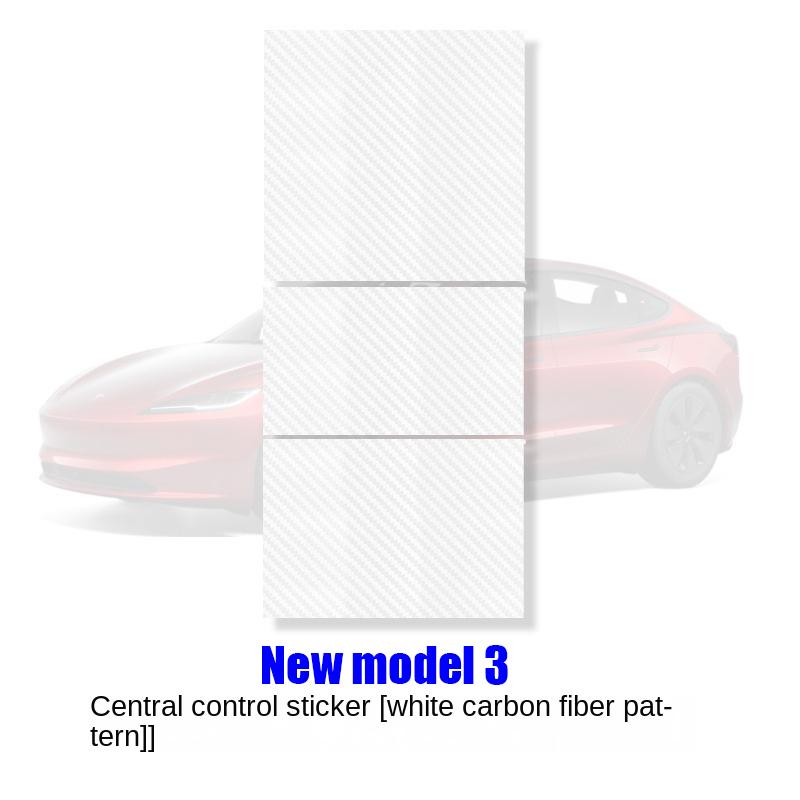 For Tesla Model 3/Y+ Highland 2025Center Console Panel Sticker Suede Film Carbon Central Control Cover Car Interior Accessories