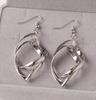 Fashion Gold Silver Double Loop Drop Earrings For Women Long Wave Dangle Earrings High Quality Statement Wedding Jewelry