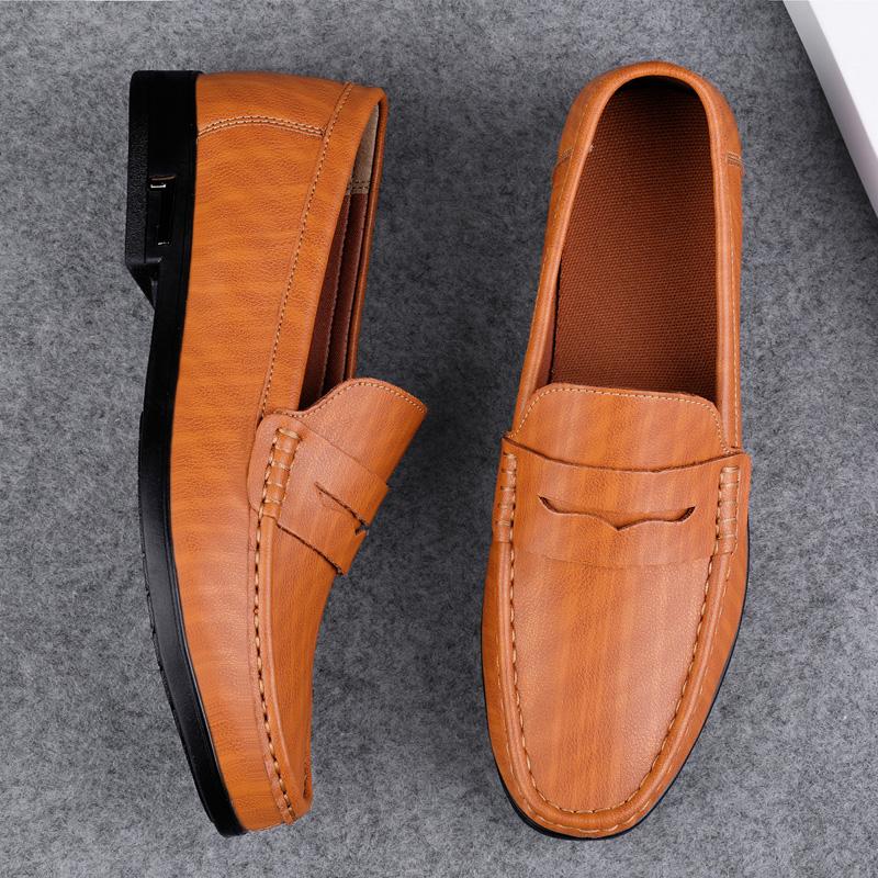 Fashion Man Casual Shoes Comfy Leather Men's Loafers Slip-On Mocasines Breathable Driving Shoes Handmade Leisure Walk Footwear