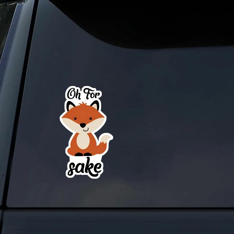 DS67#8.5X15cm Interesting Fox  Car Sticker Cute And Interesting Waterproof Animal Vinyl Sticker