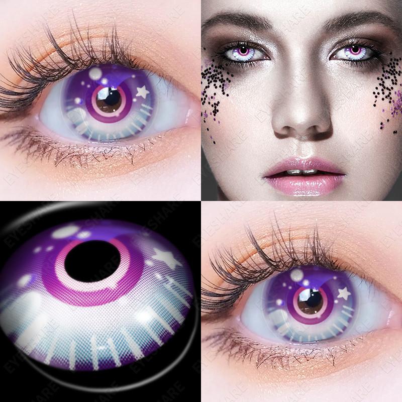 Eyeshare 1 Pair Cosplay Contact Lenses for Eyes Vampire Party Cosplay Colored Softlens 14.5mm Halloween Lens