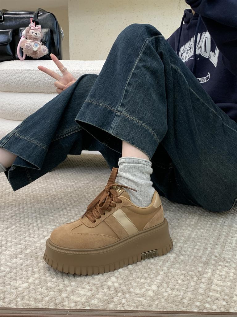 Women's Leather Sports Shoes Woman 2024 Trend Brand Women's Height Increasing Sneakers Tennis Replicas Original Zapatos De Mujer