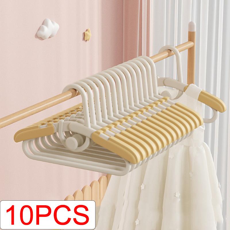 

10PCS Children s Clothes Rack Non-slip Non-trace Clothes Support Home Telescopic Storage Drying Rack Baby Organizer Rack