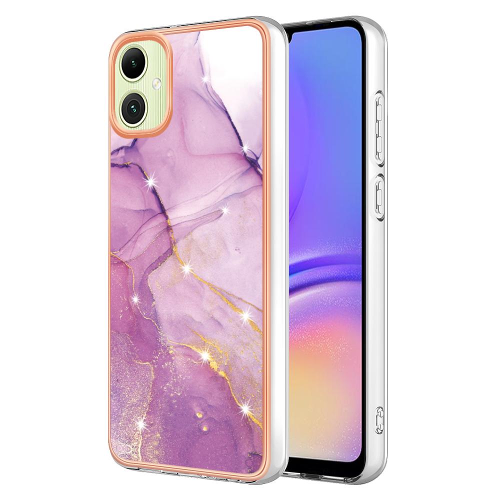 For Samsung Galaxy A05 4G TPU Case with IMD Marble Pattern Electroplated Back Cover