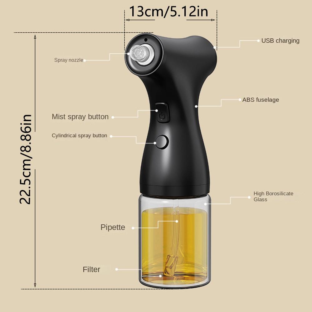 Leak-proof Vinegar Sauce Sprayer with Lights Glass Oil Spritzer Cooking Oil Dispenser  BBQ
