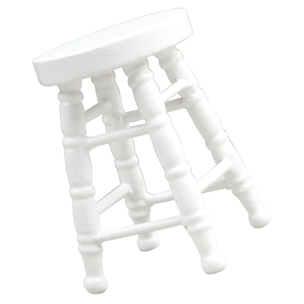 Realistic Wood Stool Zakka Realistic Pretend Play for Role Display Round Top Stool Model Vintage Stool 1:12 Doll House