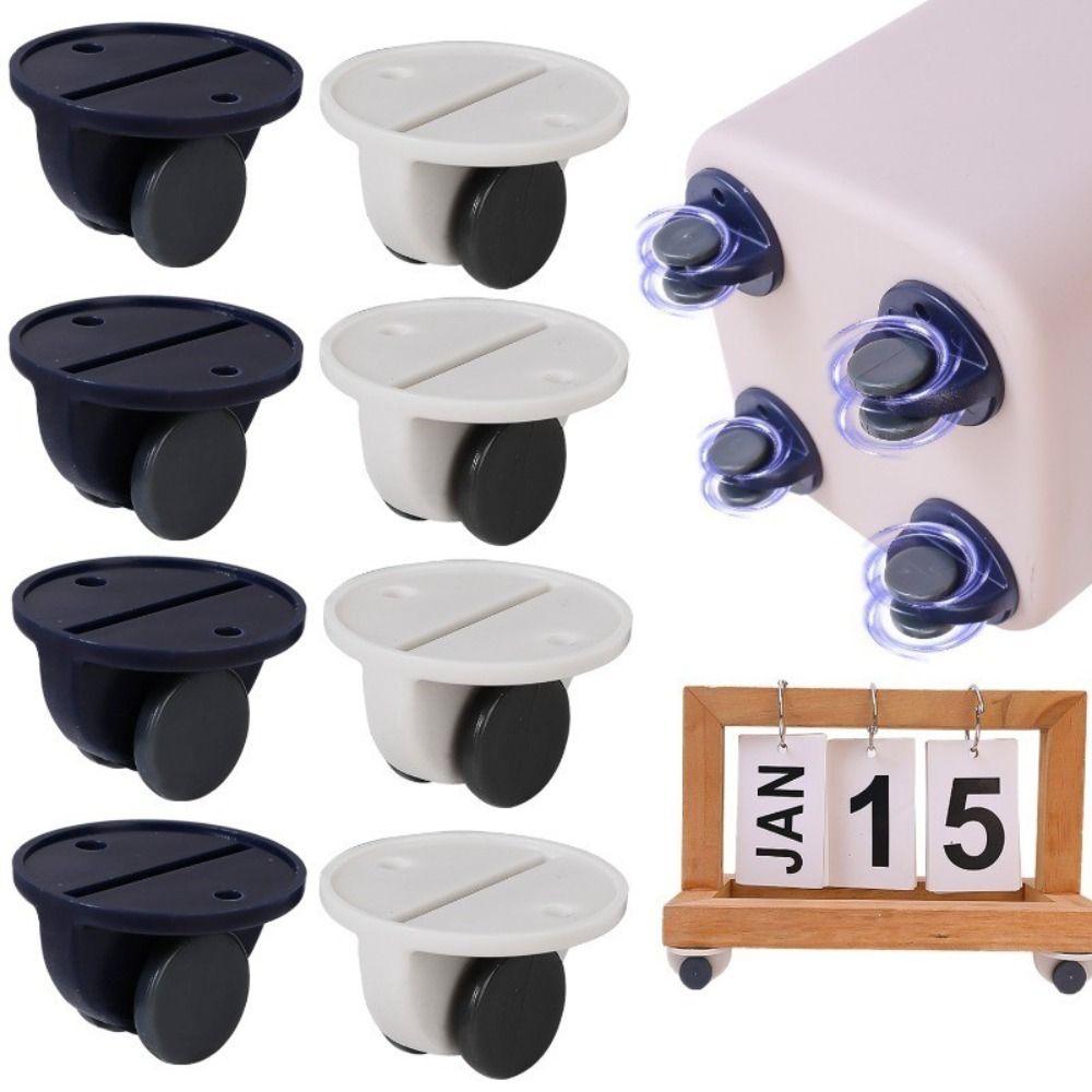 4Pcs/Set Universal Storage Box Sheave Mini Trash Can Mobile Pulley Furniture Fixed Casters