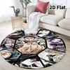 Demon Slayer Kimetsu No Yaiba Round Area Rug Carpet Rug For Living Room Bedroom Sofa Playroom Decor Nonslip Floor Mat