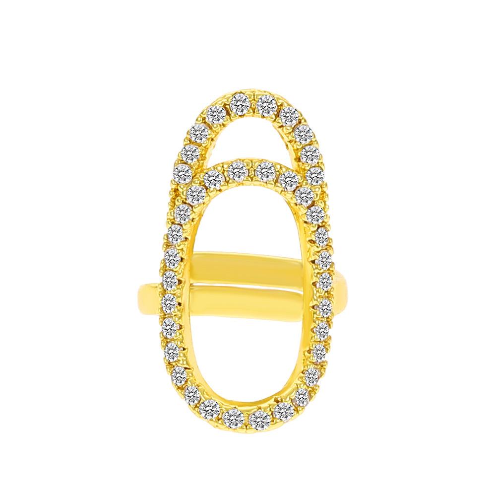 European & American Geometric Alloy Adjustable Open Ring for Women