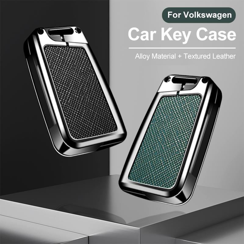 Zinc Alloy Car Key Case Protector Cover For Vw Volkswagen Golf 7 Mk7 Tiguan Mk2 T-Roc T-Cross Shell Holder Accessories