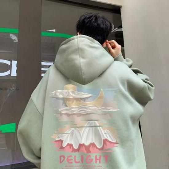 

Мужская толстовка свободного покроя с принтом в стиле ретро Apricot - модная свободная толстовка на весну/осень для пар XL