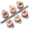5Pcs Beech Round Pacifier Clips Flower Heart Animal Rainbow Pattern Wood Pacifier Dummy Chain Holder Baby Nursing Chew Accesory