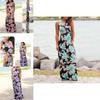 Summer Women's Elegant Casual Sleeveless Floral Printed Beach Dress Long Sundress