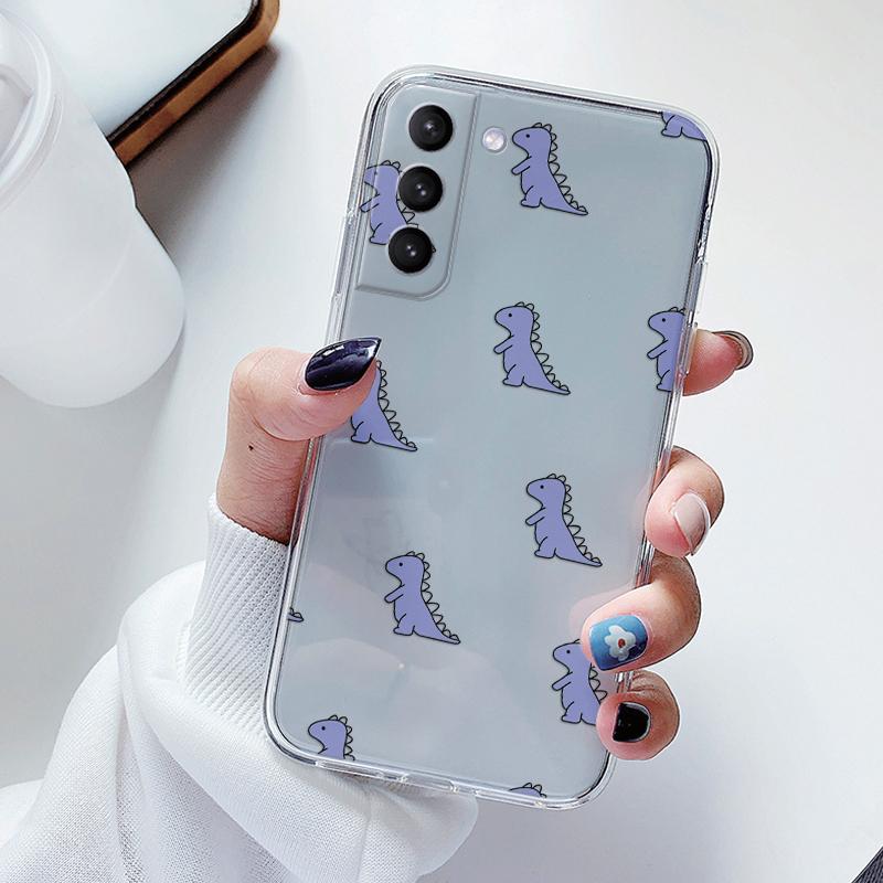 Transparent Case For Samsung Galaxy S23 S 23 Ultra S23 Plus Cover Cartoon Flowers Soft TPU Shockproof Funda For Samsung S24+ Bag