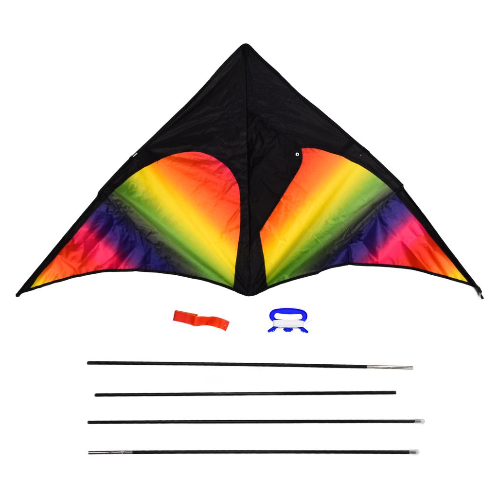 Triangle Kite with Line Board Outdoor Fun Game Sports Activities Long Tail Flying Toys