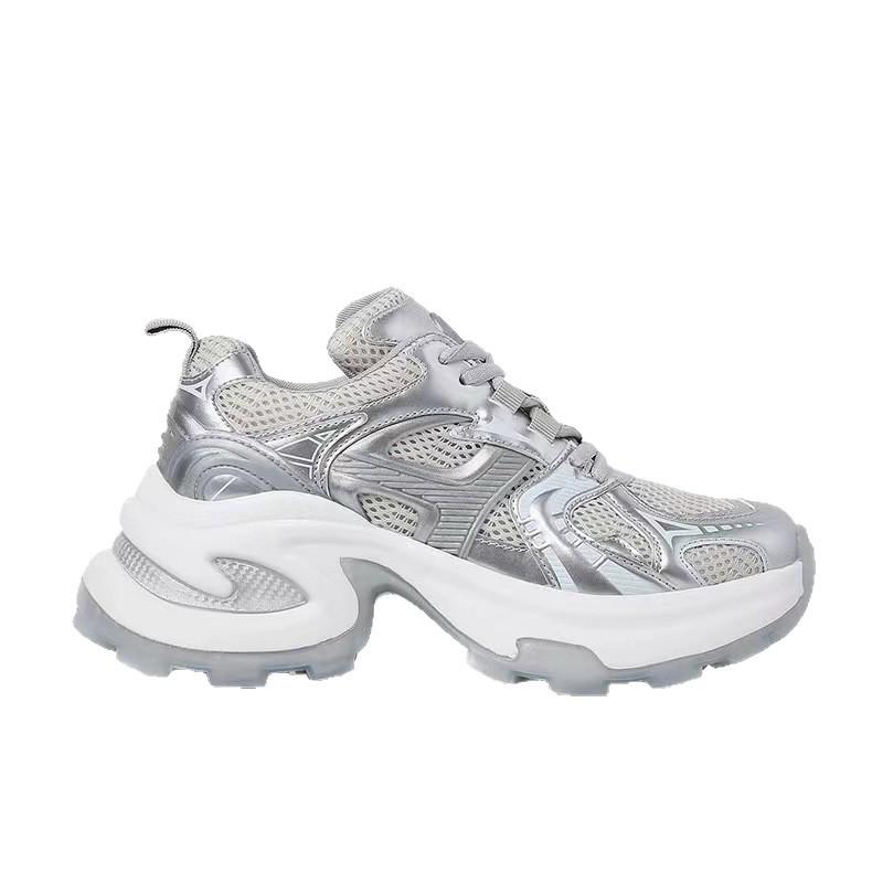 Thick-soled sports and leisure 2025 spring and summer new ins trendy girl shining galaxy breathable mesh soft-soled dad women's shoes
