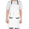 Eyelashes Gold Blocking Cooking Baking Apron for Home Kitchen Cafes White