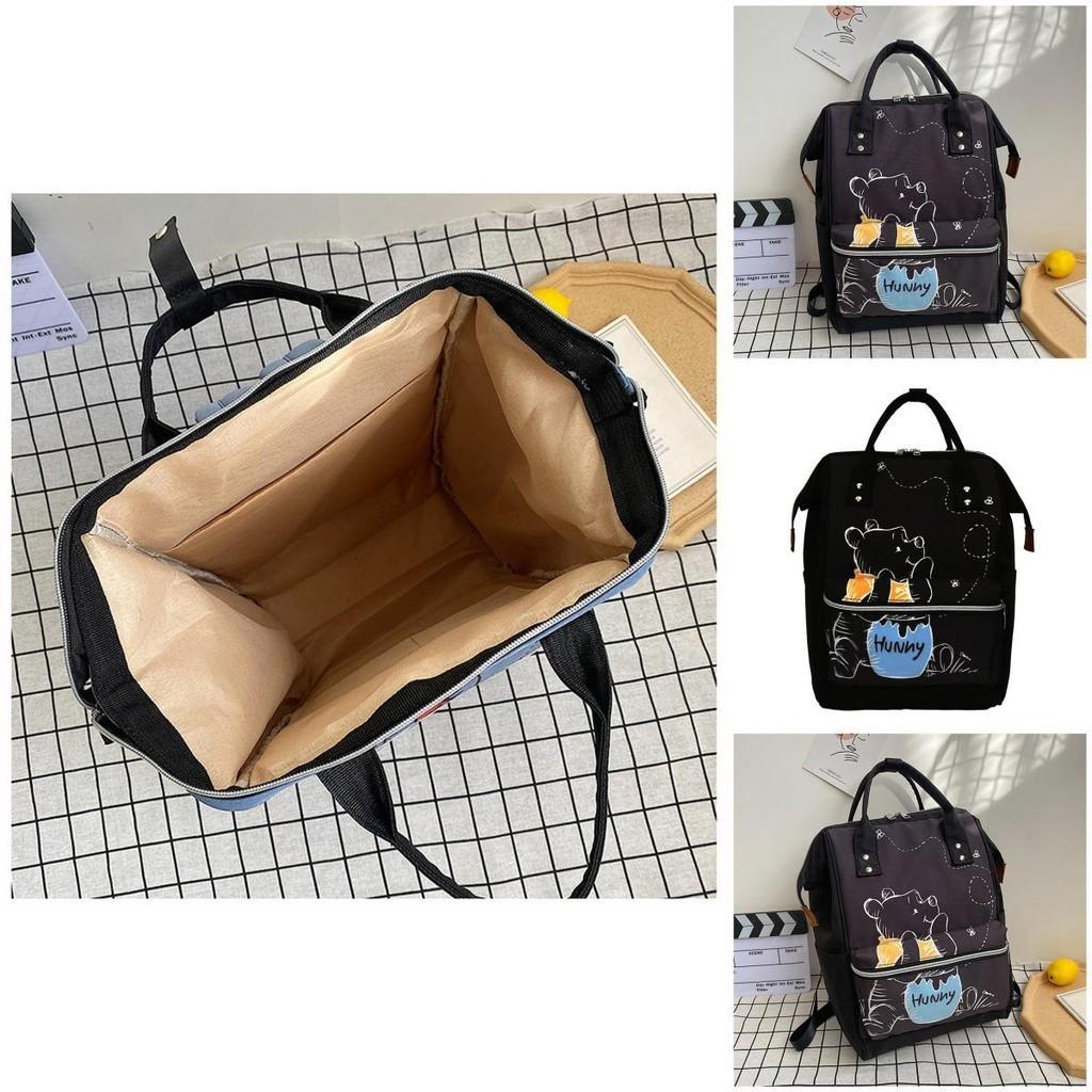 Pooh Bear Mommy Bag Printed Backpack For Mothers And Babies Large Capacity Travel Backpack
