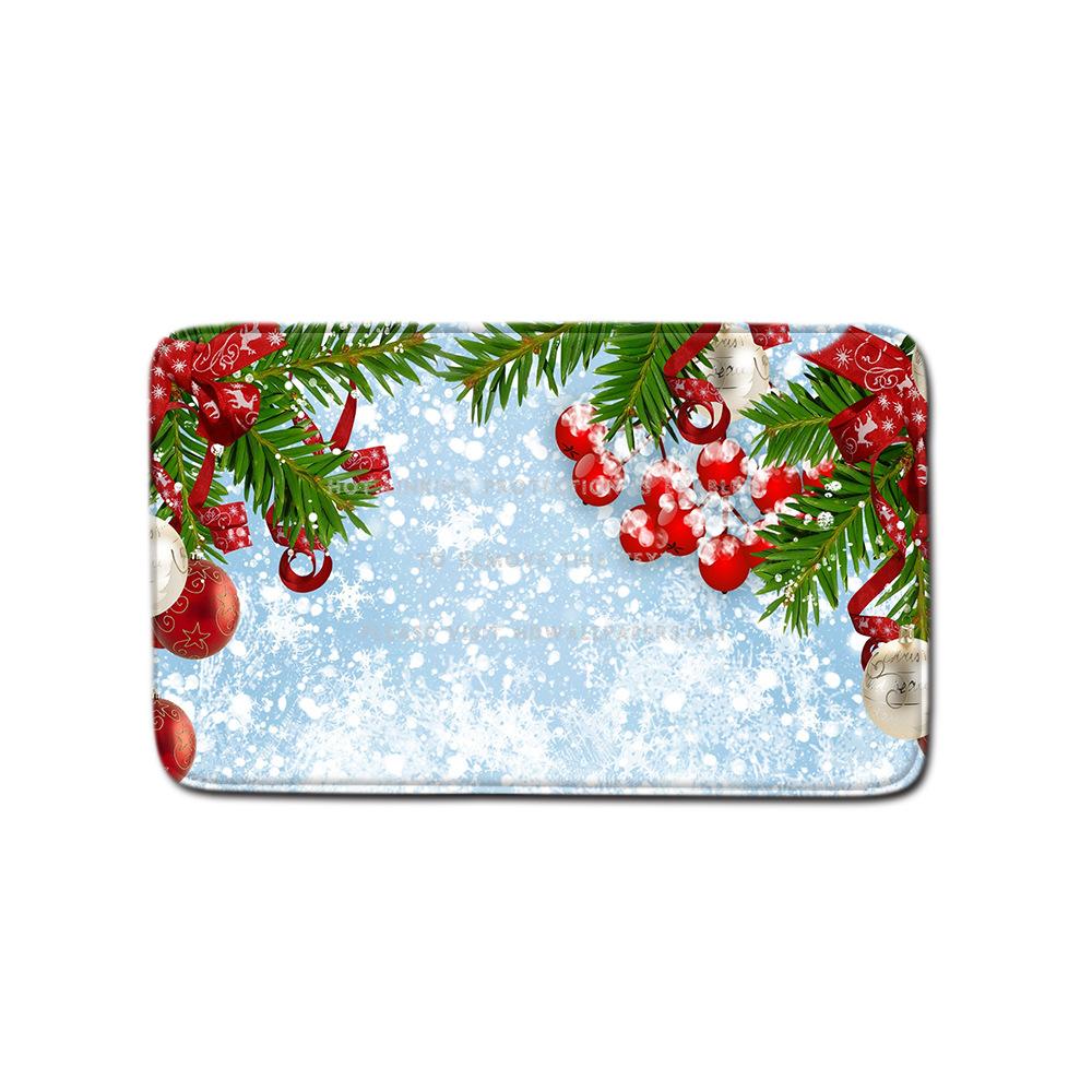 Christmas Bathroom Shower Curtain Four-Piece Floor Mat Toilet Non-Slip Door Mat Bedroom Living Room Absorbent Carpet