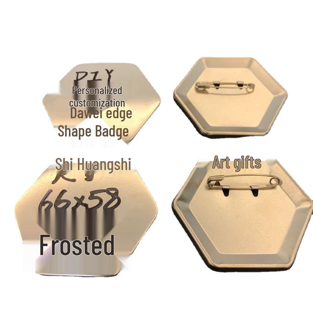 Hexagonal Badge Pin Machine with DIY Mold Kit Triangle Badge 66x66mm