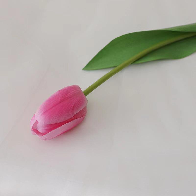 Hanyang Moisturizing Feel Artificial Tulip Flower for Decoration, Living Room or Photography, Pink and White